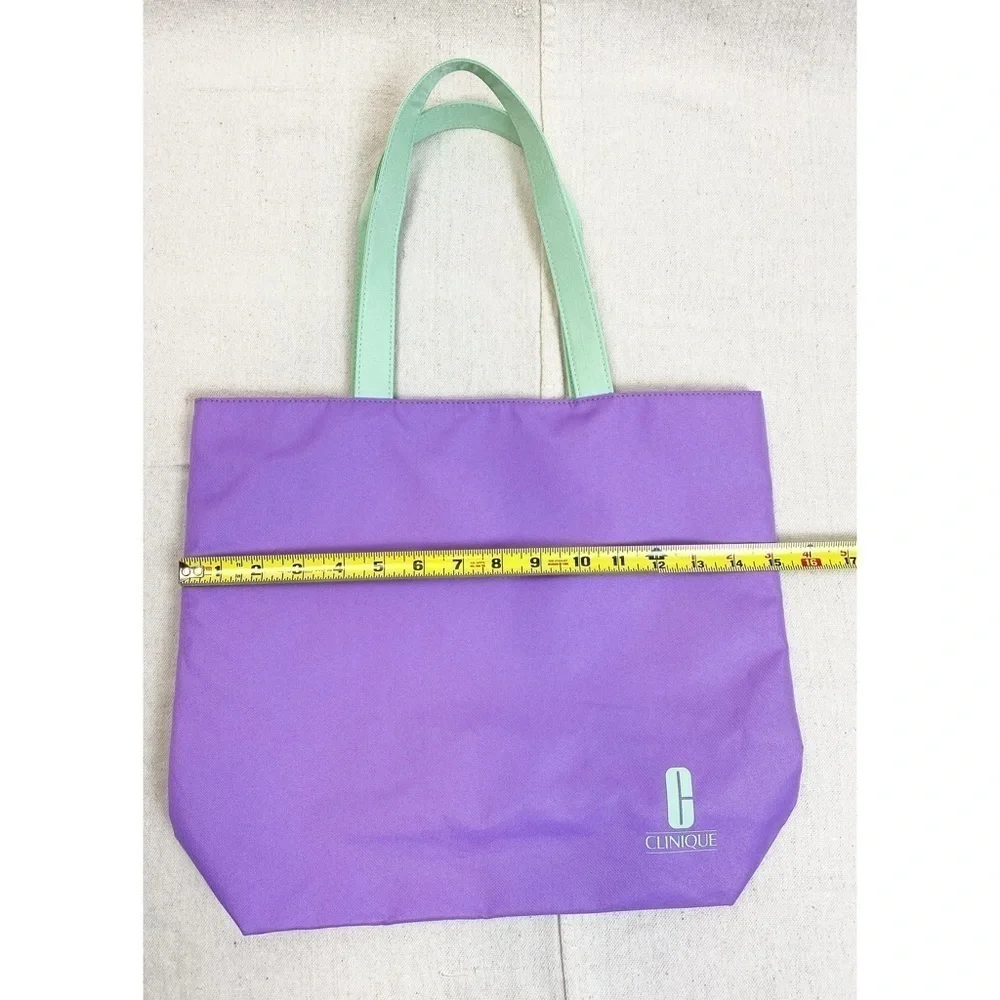 Clinique Purple & Mint Green Tote Bag